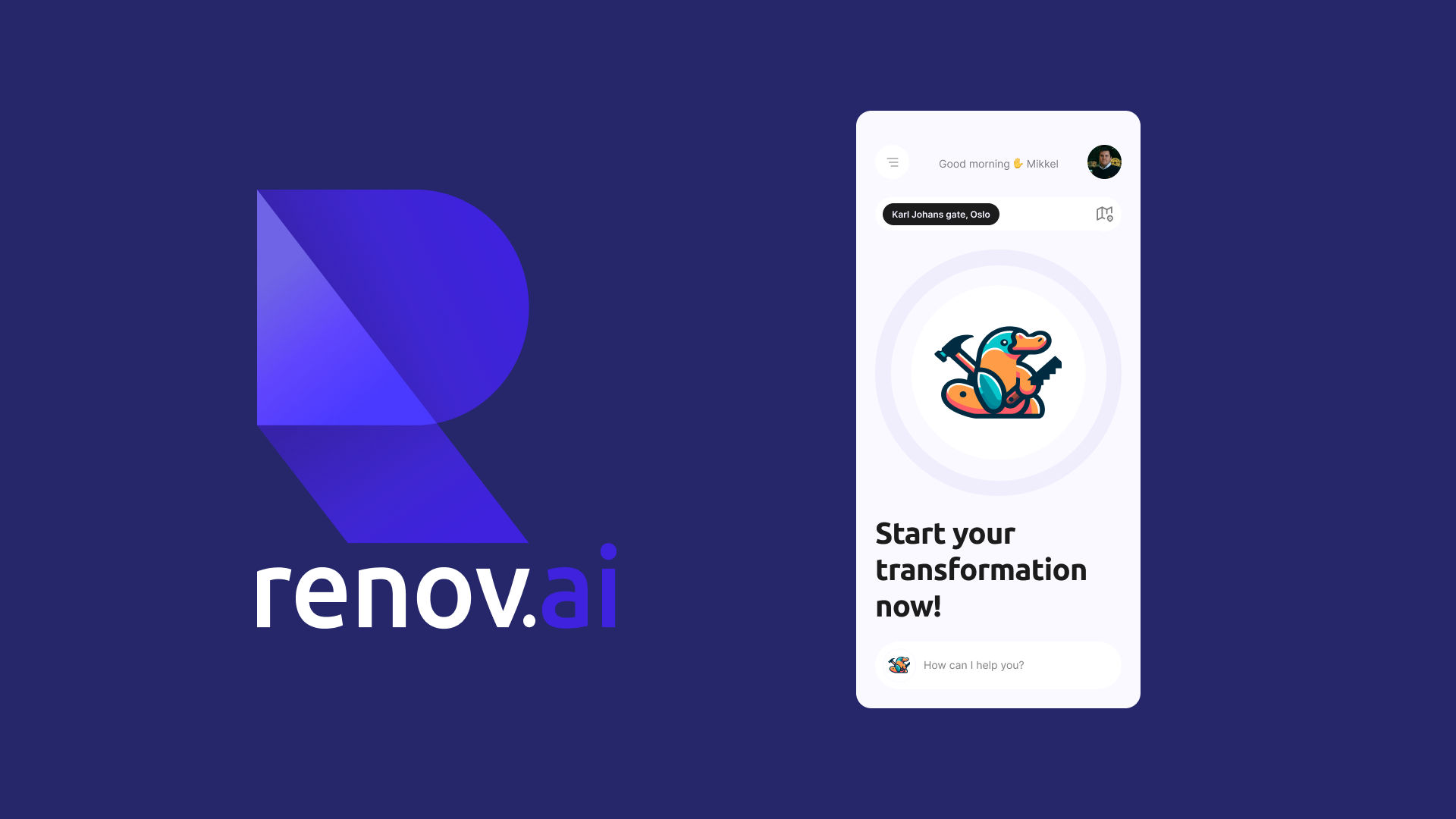 Renovais visuelle identitet og app