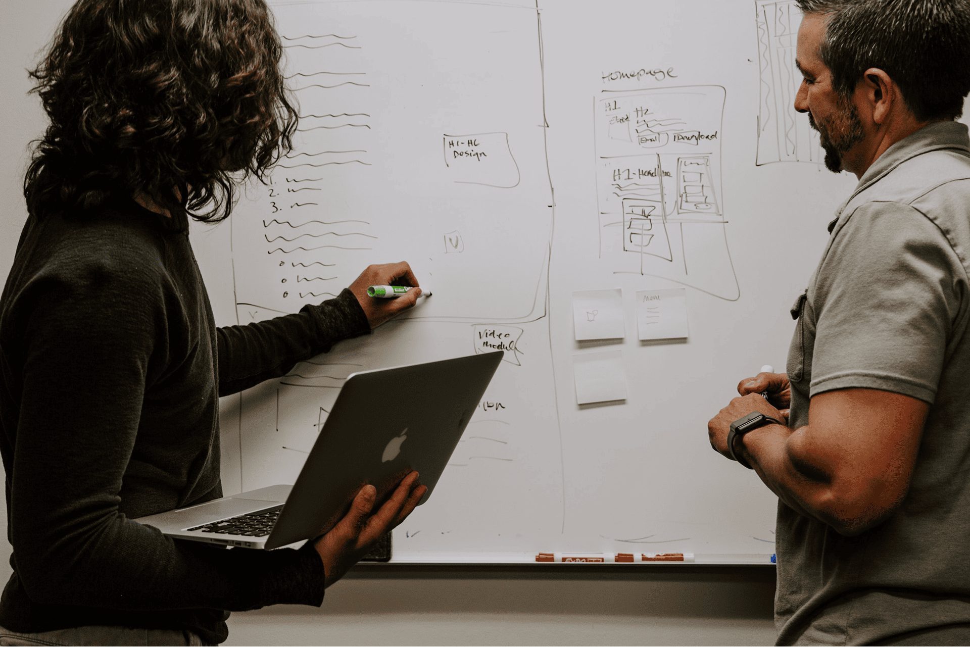 Arbeid med struktur og design for en ny nettside